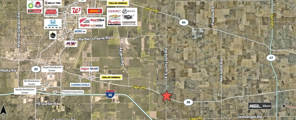 Primary Photo Of Route 38 & County Line Rd, Maple Park Land For Sale