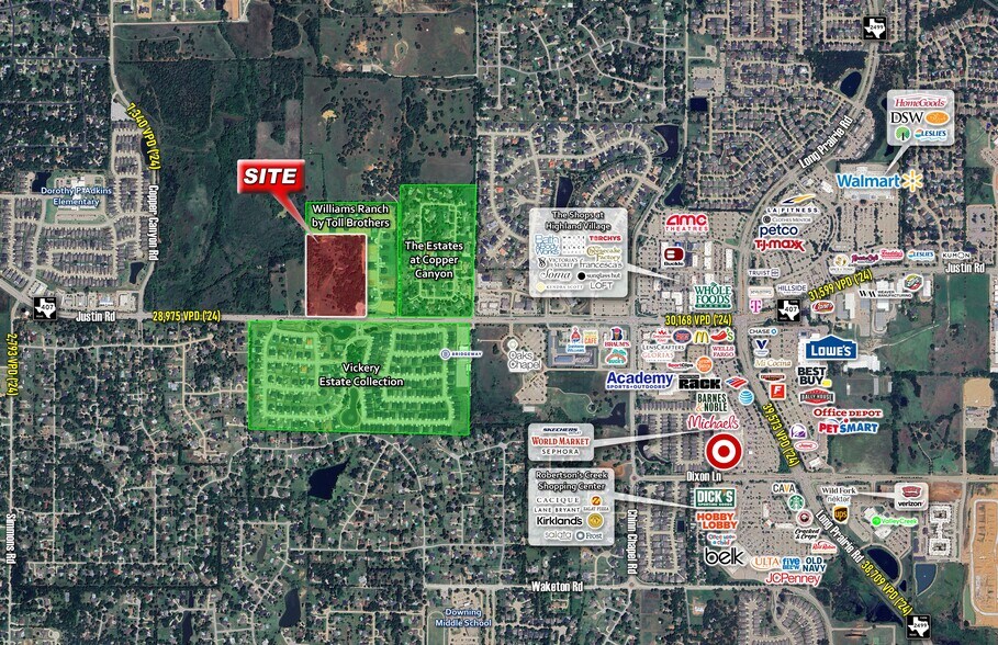 More Photos Of NWQ Justin Rd & Vickery Blvd, Copper Canyon Land For Sale