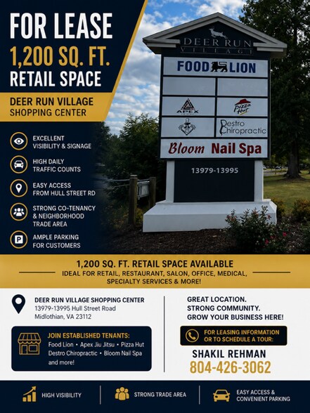 More Photos Of 13961-13973 Raised Antler Cir, Midlothian Storefront For Lease