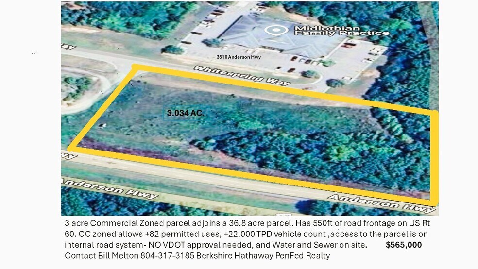Primary Photo Of 3510 Anderson Hwy, Powhatan Land For Sale