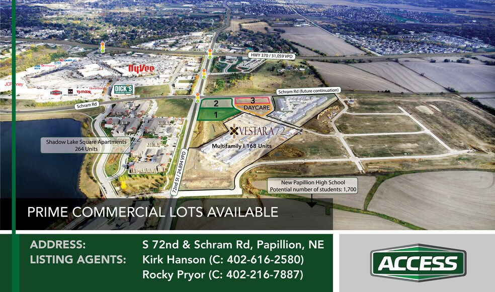 Primary Photo Of 72nd St @ Schram, Papillion Land For Sale