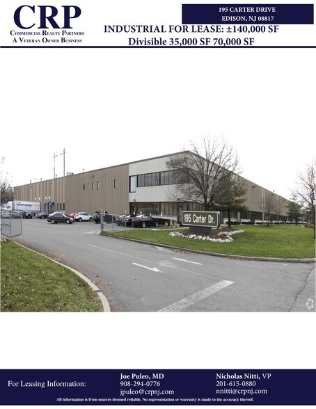 Primary Photo Of 195 Carter Dr, Edison Warehouse For Lease