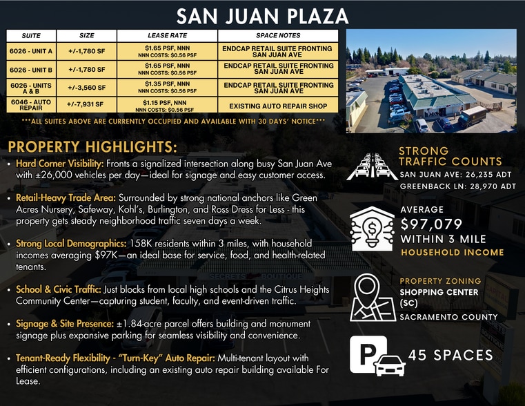 More Photos Of 6026-6048 San Juan Ave, Citrus Heights Auto Repair For Lease