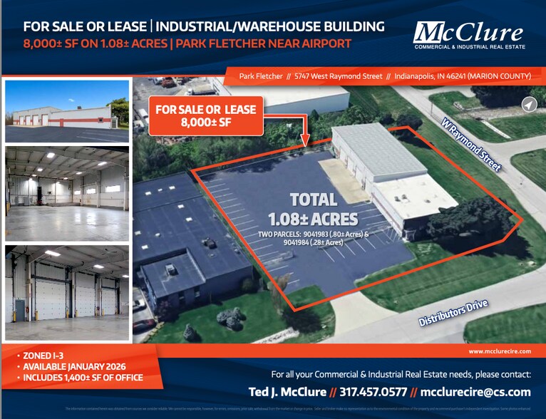 Primary Photo Of 5747 W Raymond St, Indianapolis Warehouse For Sale