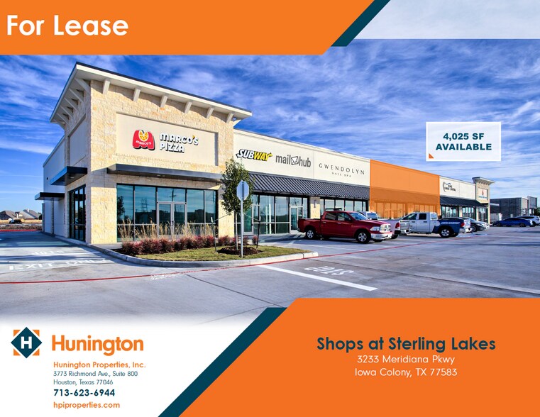 Primary Photo Of 3233 Meridiana Pky, Iowa Colony Storefront For Lease