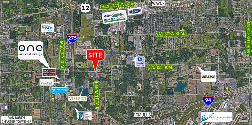 More Photos Of SWC Ecorse Rd & Hannan Rd, Van Buren Township Land For Lease