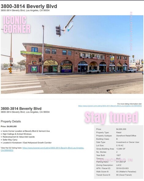 More Photos Of 3800-3814 Beverly Blvd, Los Angeles Storefront Retail Office For Sale