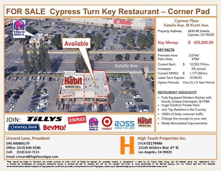 More Photos Of 6830 Katella Ave, Cypress Restaurant For Lease