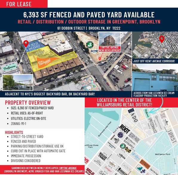 Primary Photo Of 61 Dobbin St, Brooklyn Land For Lease