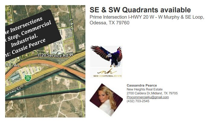 More Photos Of Prime Intersection I-HWY 20, W Murphy SE Loop 3, Odessa Land For Sale