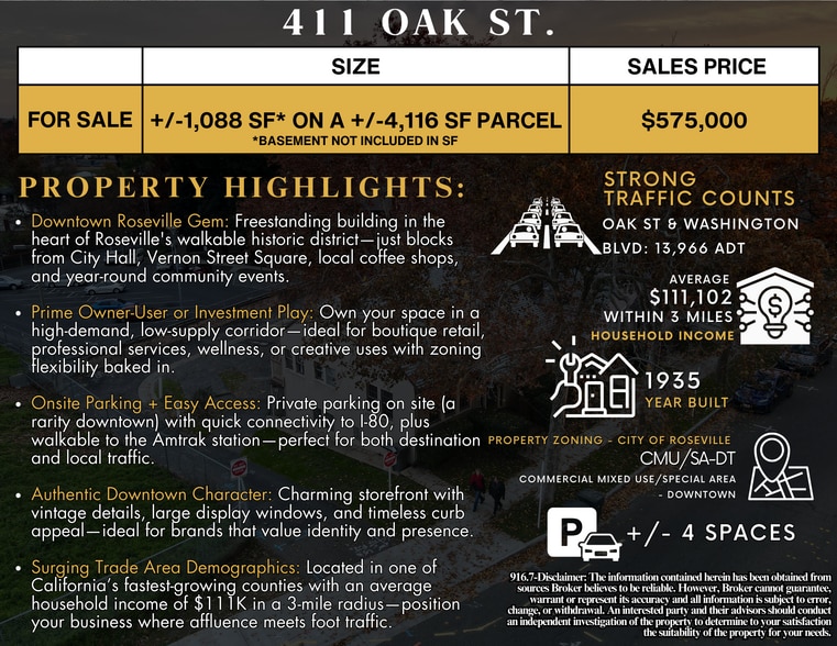 More Photos Of 411 Oak St, Roseville Office For Sale