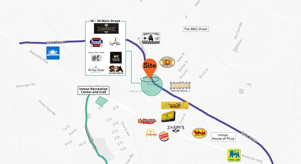 More Photos Of 4 S Main St, Inman Storefront Retail Office For Sale