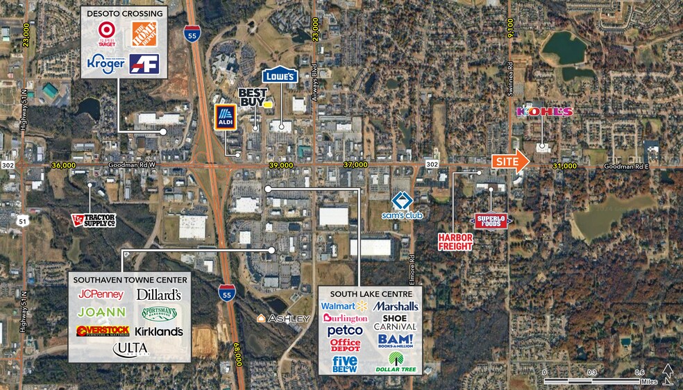 More Photos Of 1160 Goodman Rd E, Southaven Land For Lease