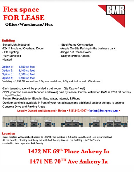 More Photos Of 1472 NE 69th Pl, Ankeny Industrial For Lease