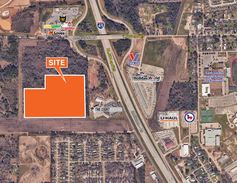 Primary Photo Of SWQ of Longstreet Rd and Interstate-45 rd, Willis Land For Sale