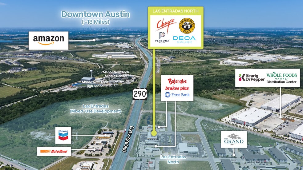 More Photos Of Las Entradas North, Manor Storefront Retail Office For Sale