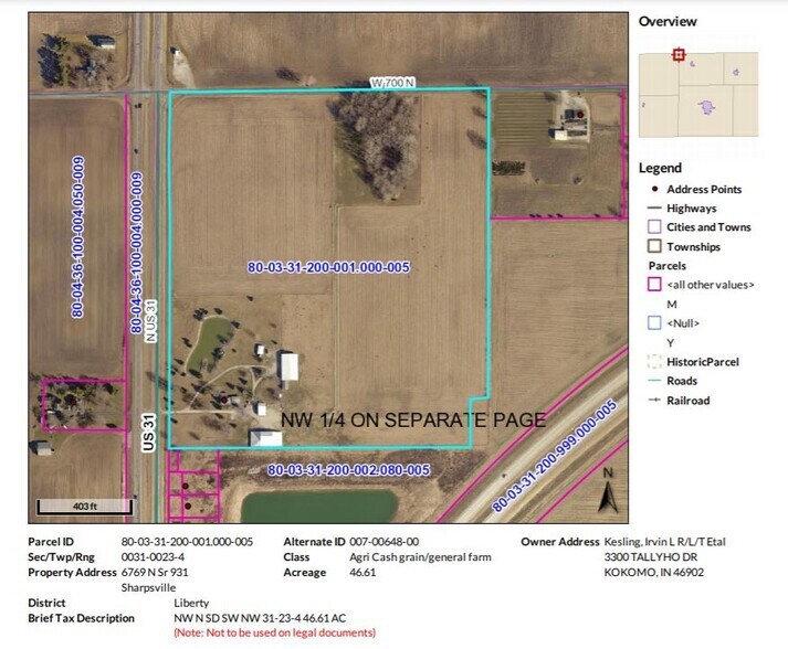 More Photos Of 6769 N State Road 931, Sharpsville Land For Sale