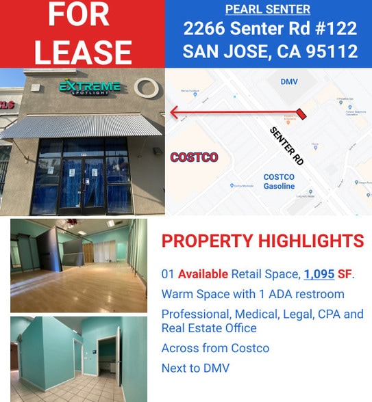 More Photos Of 2266-2268 Senter Rd, San Jose Freestanding For Lease