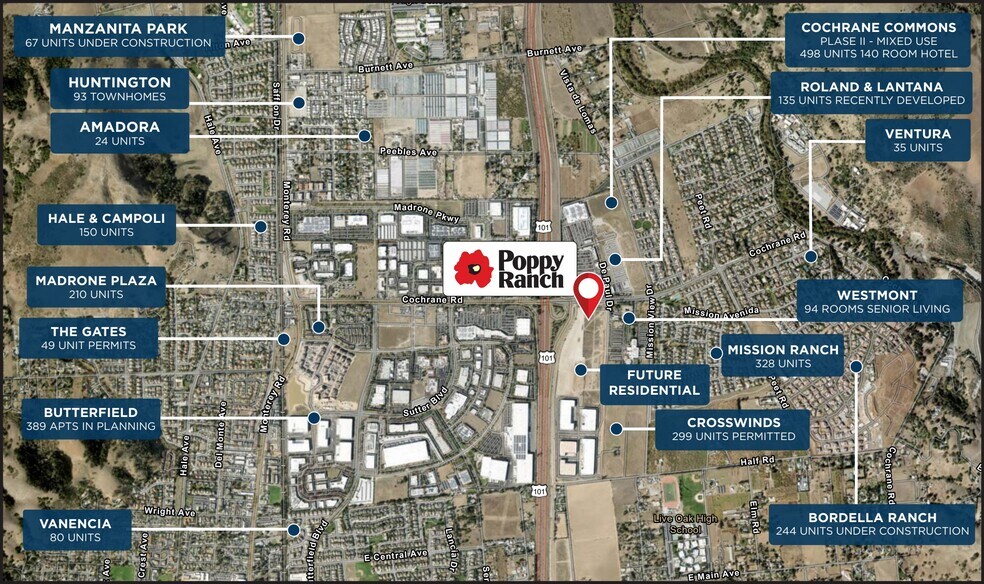 More Photos Of 1047 SEC HWY 101 & Cochrane Rd Rd, Morgan Hill Land For Lease