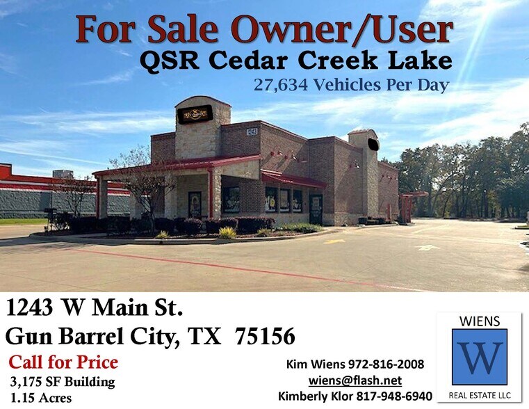 Primary Photo Of 1243 W Main St, Gun Barrel City Restaurant For Sale