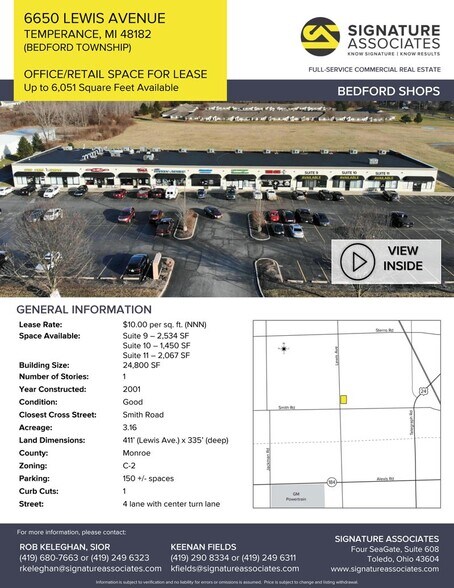 More Photos Of 6650 Lewis St, Temperance Storefront For Lease