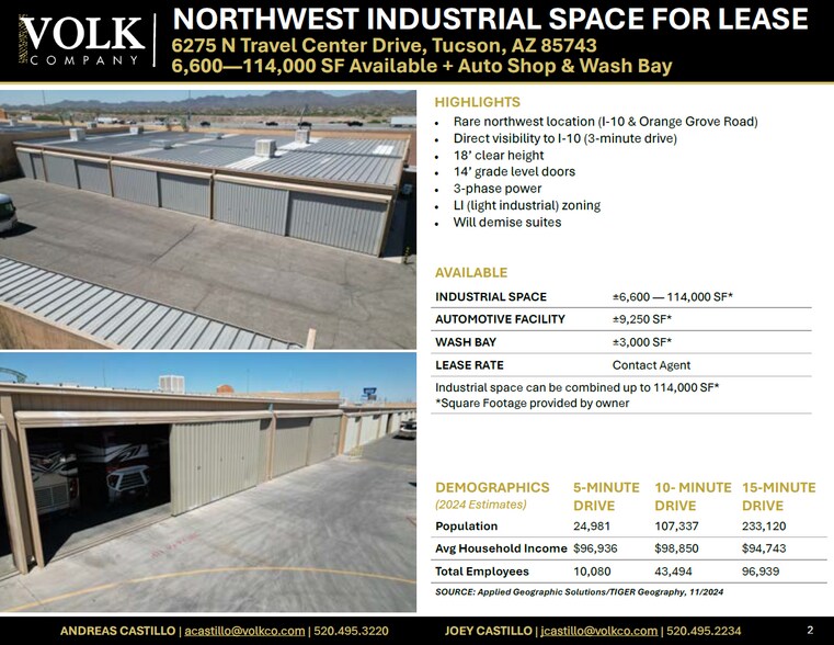More Photos Of 6275 N Travel Center Dr, Tucson Industrial For Lease