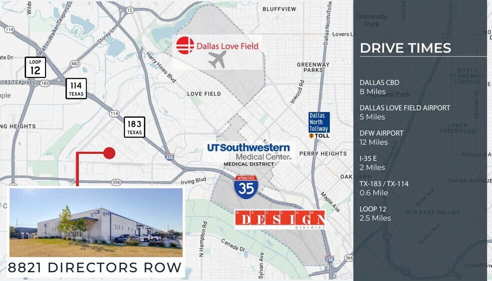 More Photos Of 8821 Directors Row, Dallas Warehouse For Sale