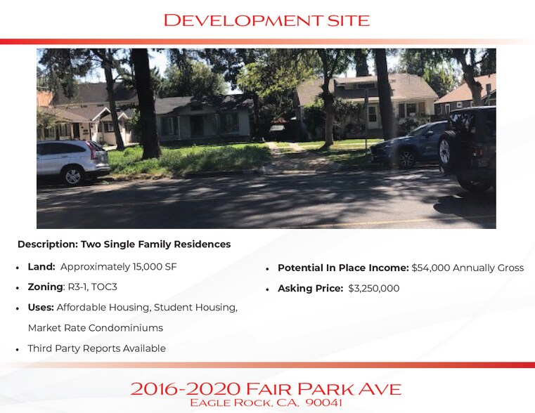 Primary Photo Of 2016-2020 Fair Park Ave, Los Angeles Specialty For Sale