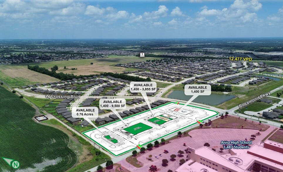 More Photos Of NWC of West Crossing & Rosamond Pkwy blvd, Anna Storefront For Lease