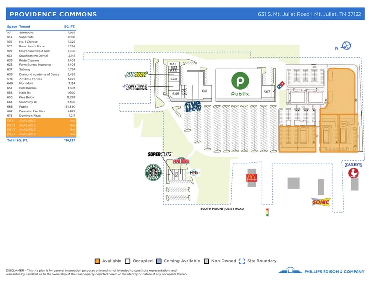 More Photos Of 631 S Mount Juliet Rd, Mount Juliet General Retail For Lease