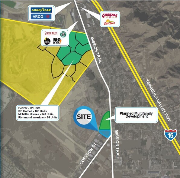 More Photos Of NWQ Mission Trail Rd @ CORYDON STREET, Lake Elsinore Land For Lease