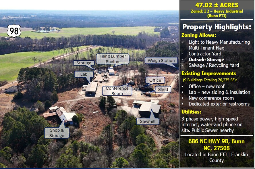 More Photos Of 686 NC 98 Hwy E, Bunn Warehouse For Sale