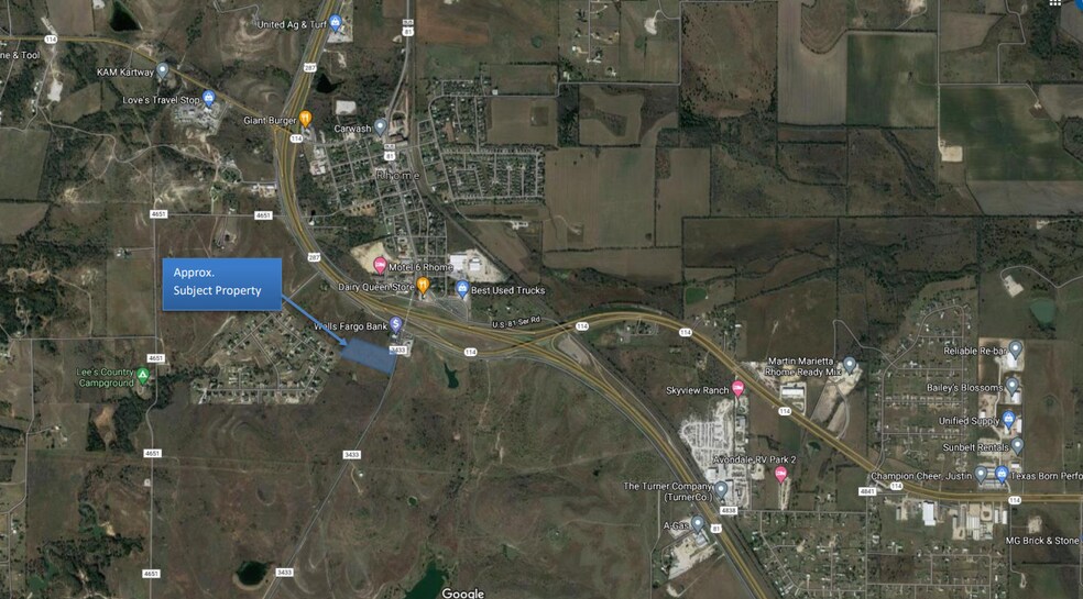 More Photos Of SWQ of FM 3433 @ US Hwy 287, Rhome Land For Sale