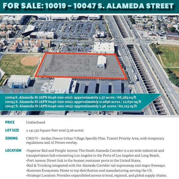 Primary Photo Of 10019-10047 South Alameda Street, Los Angeles Land For Sale
