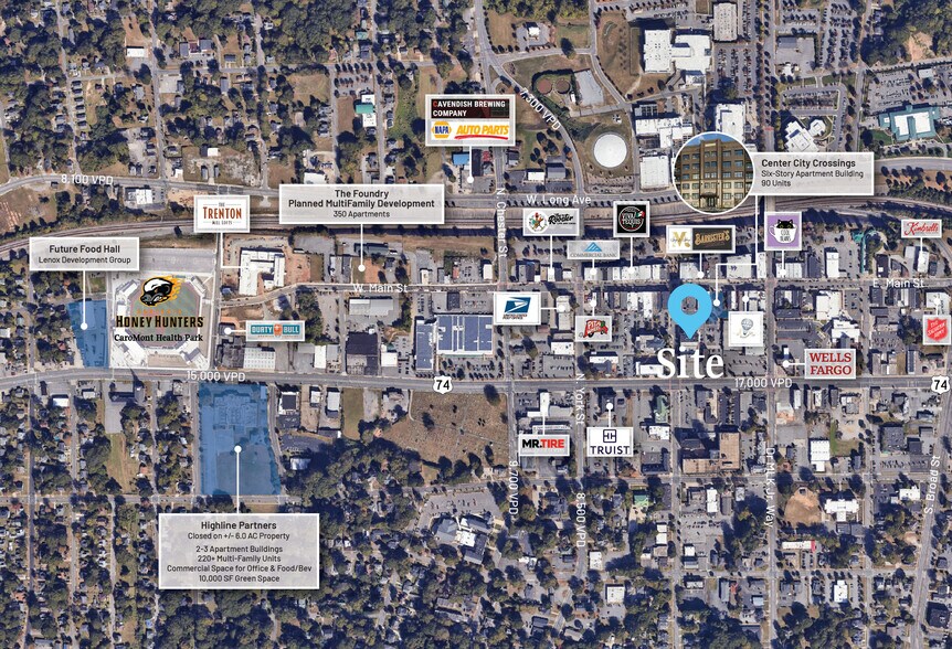 More Photos Of 148-162 S South St, Gastonia Storefront Retail Office For Lease