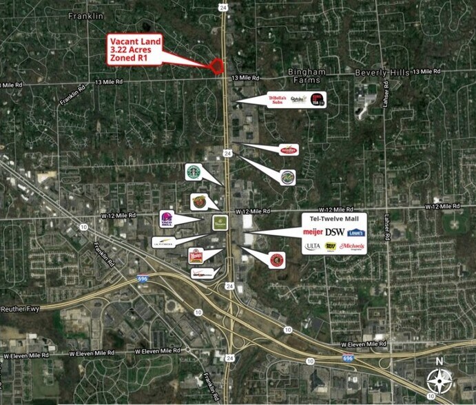 More Photos Of 13 Mile & Telegraph Rd, Franklin Land For Sale