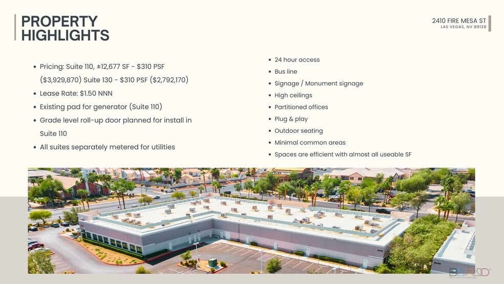 More Photos Of 2410 Fire Mesa St, Las Vegas Office For Sale