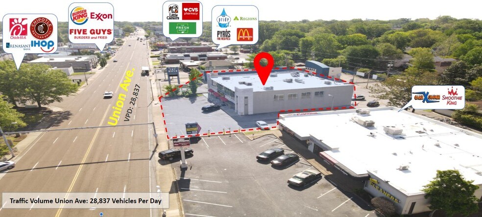 More Photos Of 2011 Union Ave, Memphis Freestanding For Lease