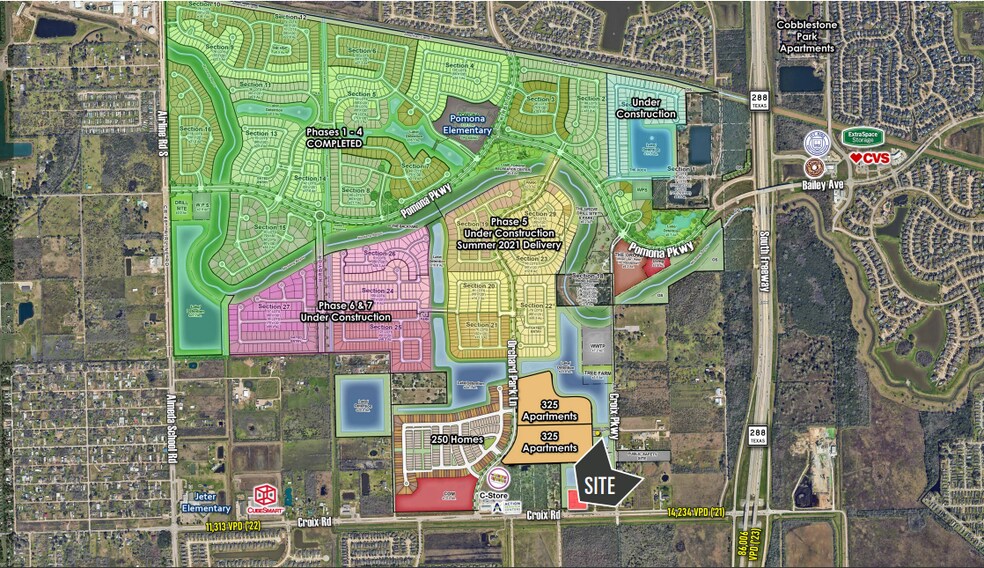 More Photos Of NWQ of CR-58 & Croix Pkwy, Manvel Storefront For Lease