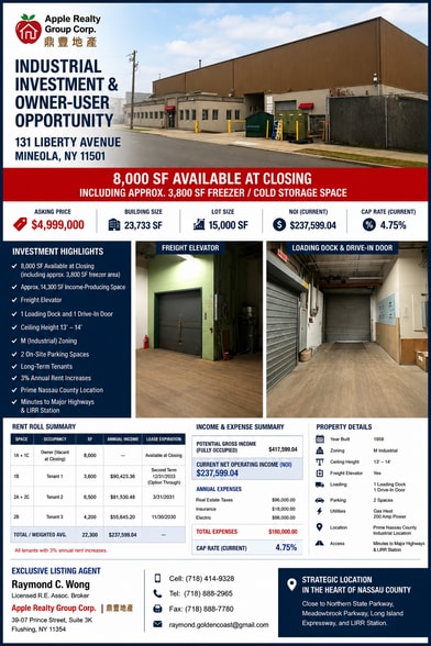 Primary Photo Of 131 Liberty Ave, Mineola Warehouse For Sale