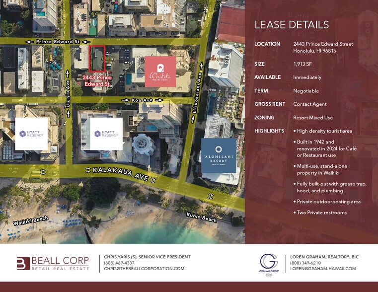 More Photos Of 2443 Prince Edward St, Honolulu Restaurant For Lease