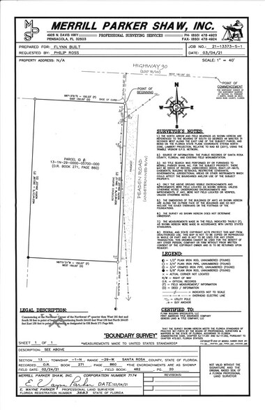 More Photos Of Hwy 90 @ Peaden Road, Pace Land For Sale