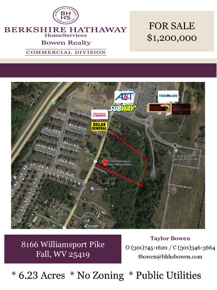 Primary Photo Of 8166 Williamsport Pike, Falling Waters Land For Sale