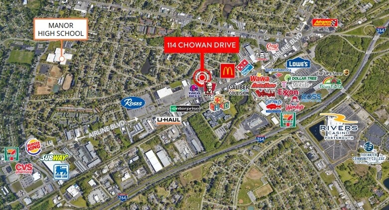 More Photos Of 114-132 Chowan Dr, Portsmouth Storefront For Sale