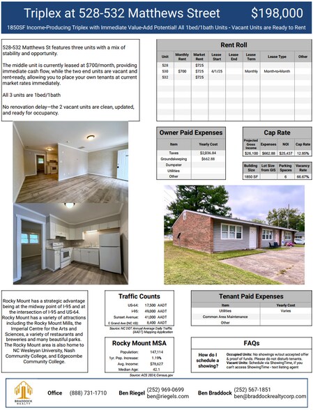 More Photos Of 528 Matthews St, Rocky Mount Apartments For Sale