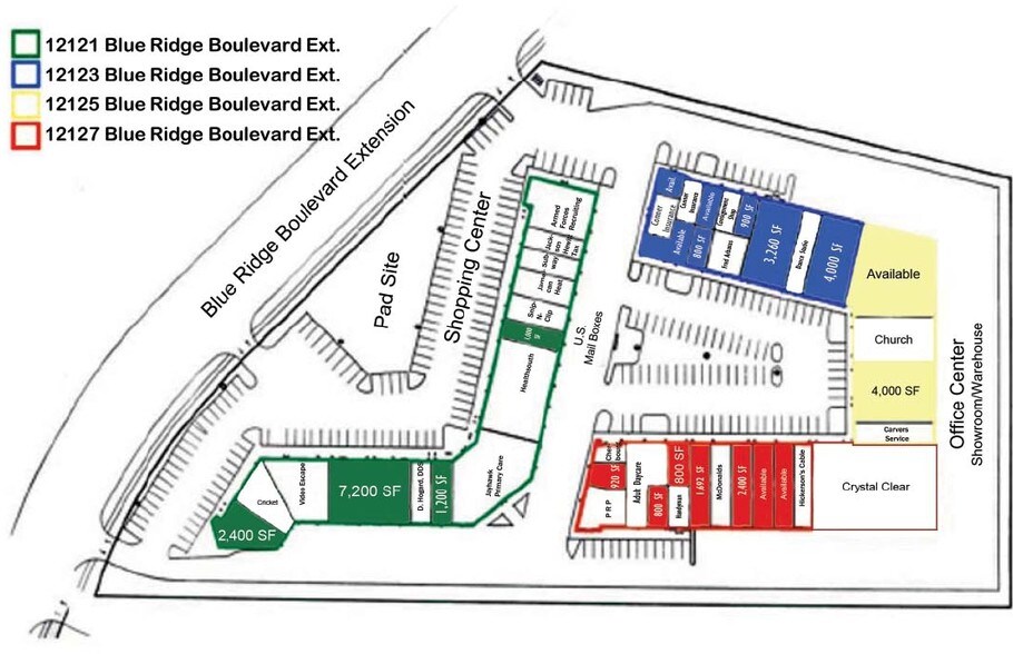 More Photos Of 12121-12127 Blue Ridge Blvd, Grandview Unknown For Lease