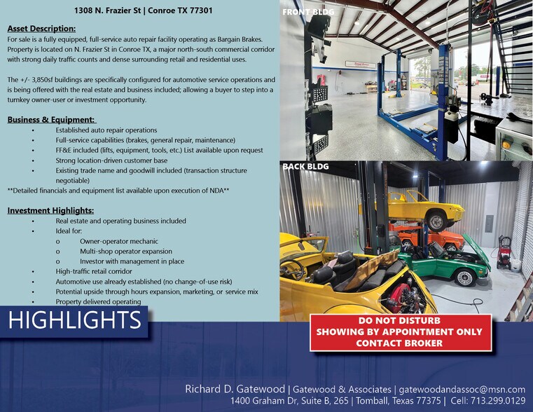 More Photos Of 1308 N Frazier St, Conroe Service For Sale