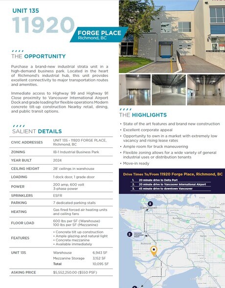 More Photos Of 11920 Forge Pl, Richmond Warehouse For Sale