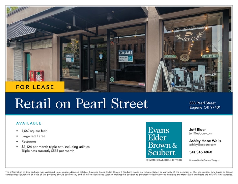 More Photos Of 888 Pearl St, Eugene General Retail For Lease