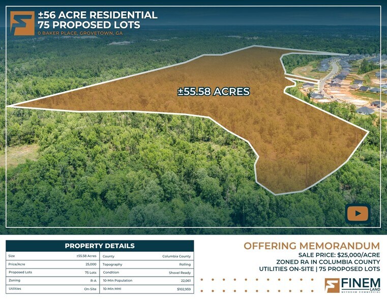 Primary Photo Of 00 Baker Place Rd, Grovetown Land For Sale
